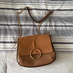 H&M Tan Crossbody Bag with Gold Chain